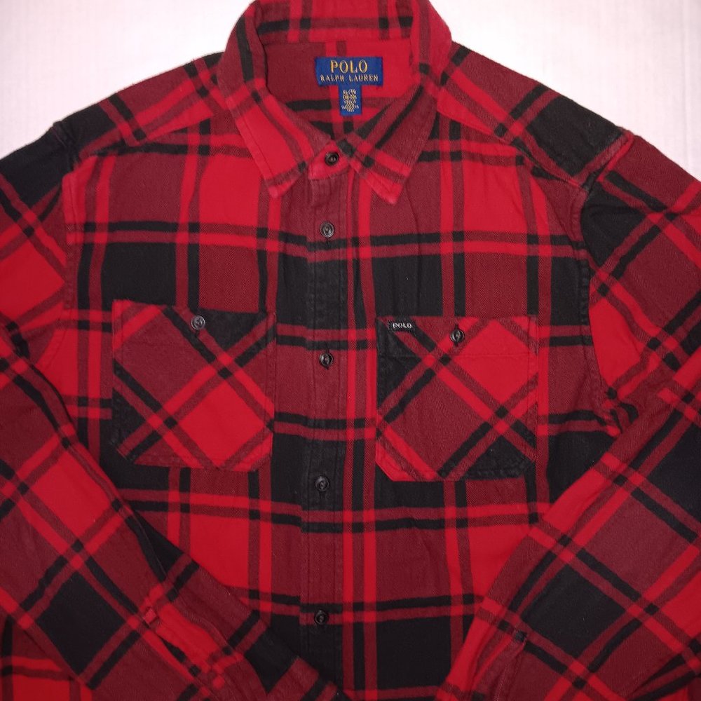 POLO RALPH LAUREN PLAID SHIRT *FITS LIKE SMALL says XL (was shrunk & sold as XL)